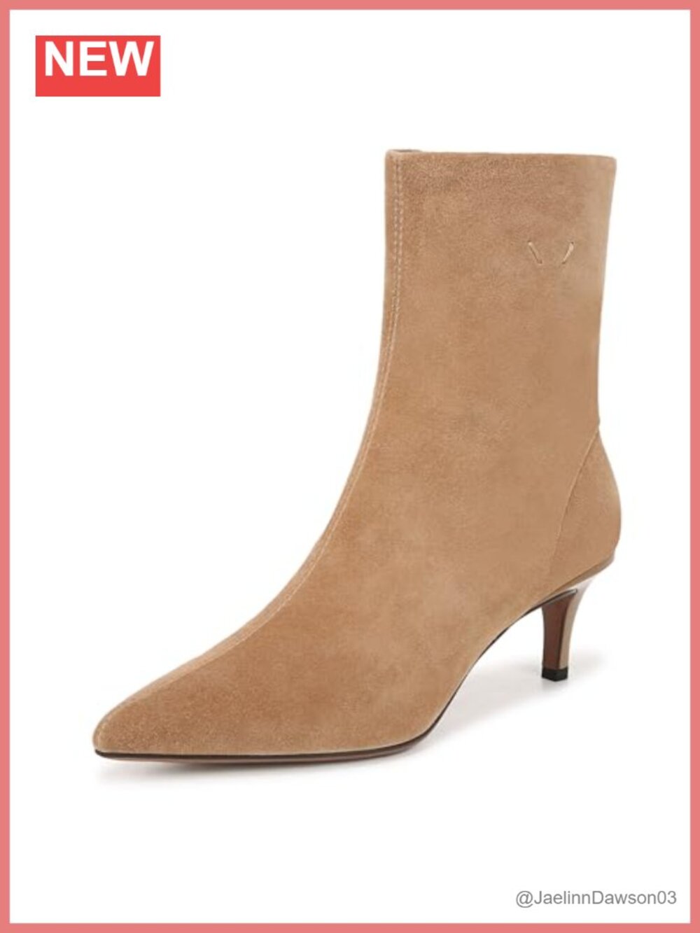 Franco Sarto Suede Kitten Heel Pointed Toe Ankle Bootie